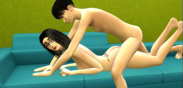  Asian Mom Shows Her Body To Her Son And Help Him To Have Sex After A long Time In The Coronavirus Pandemic - Japanese Mom And Son